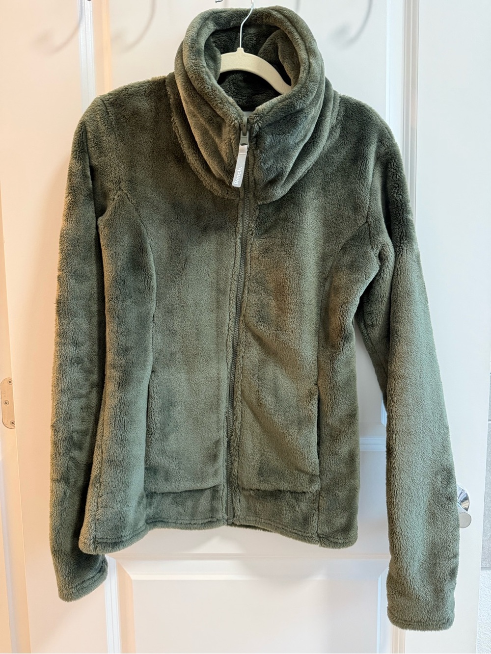 Bench Olive Green Plush Fleece Full-Zip Jacket - Picture 1 of 6